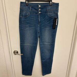 Tinseltown High Waist Fit Women's Blue Jeans